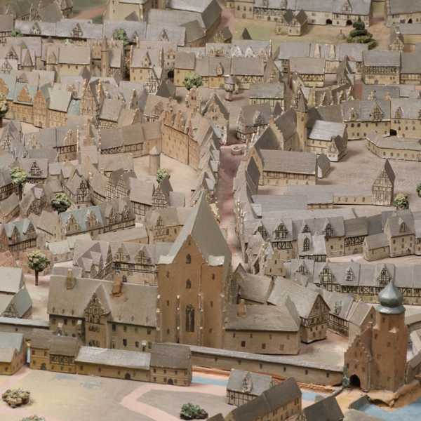 Stadtmodell Teilbereich des Stadtmodells, das Halle um 1700 zeigt