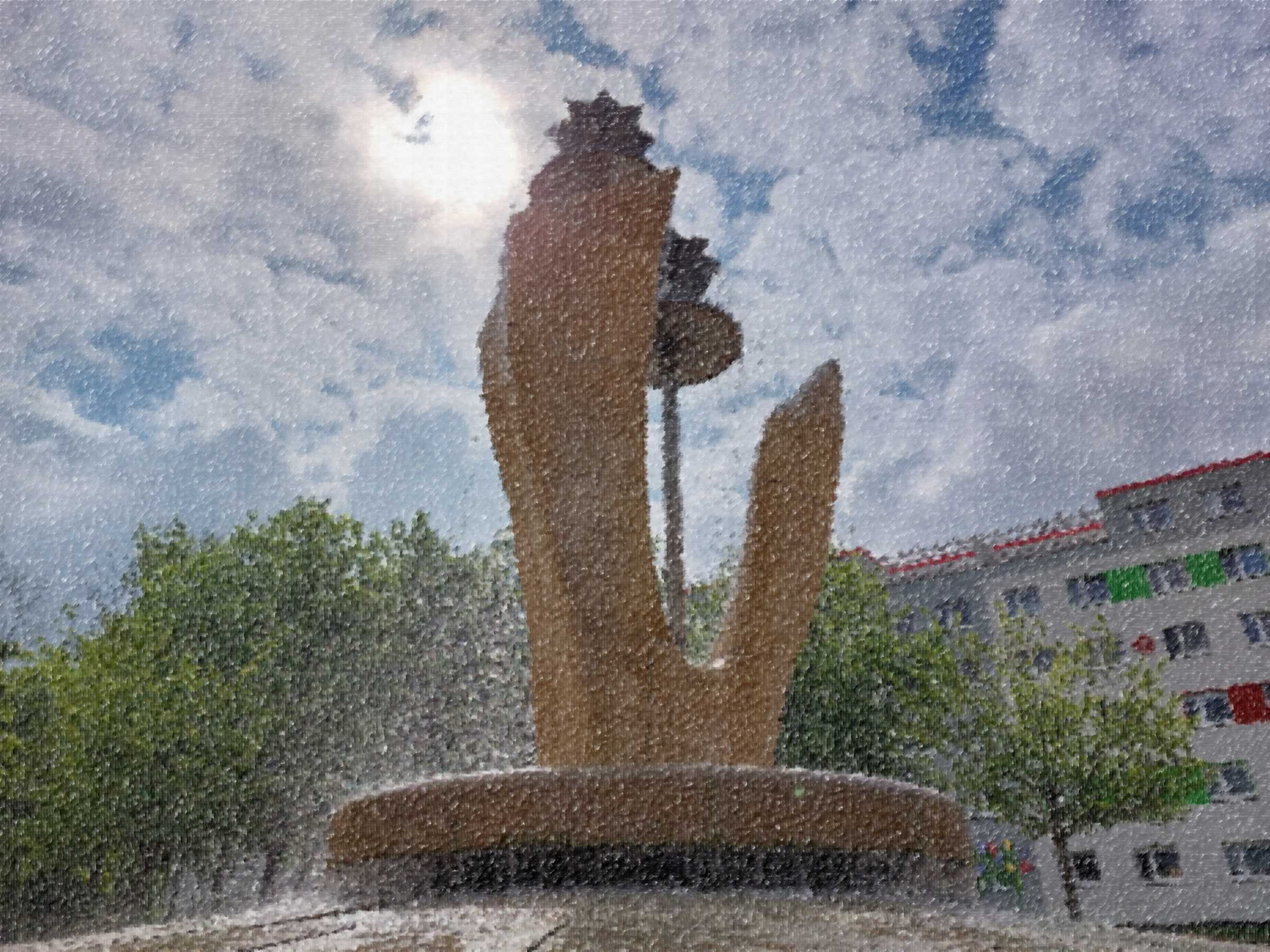 Slow Motion Tulpenbrunnen