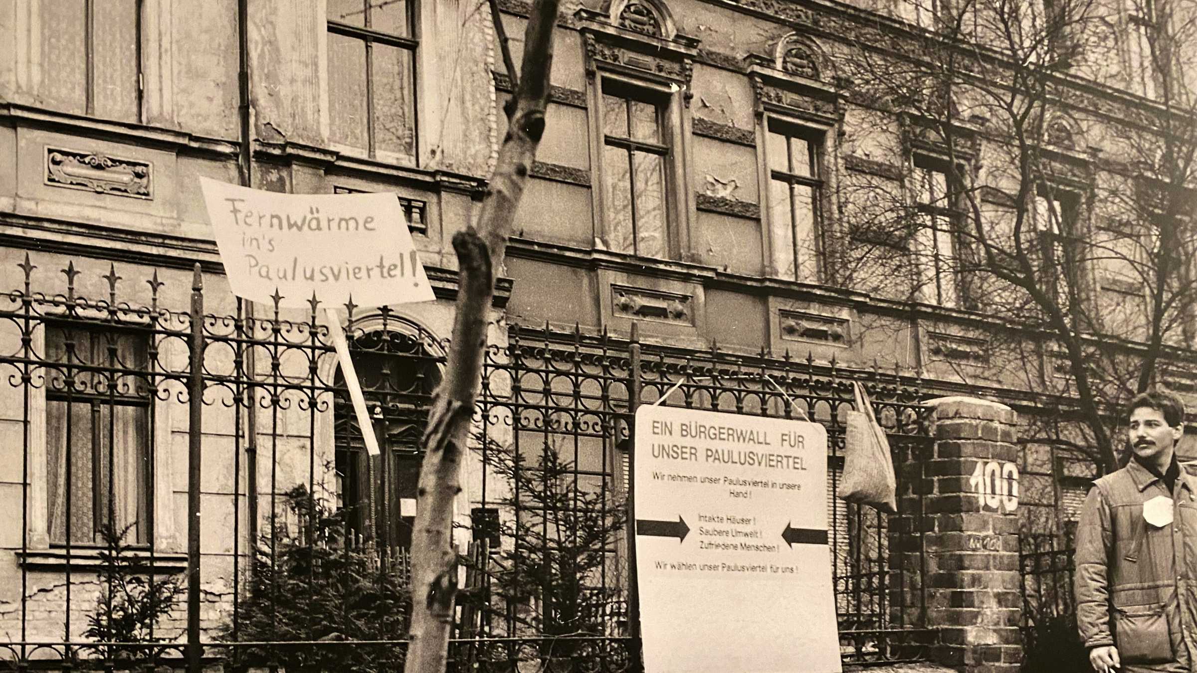 Protest der Bewohner von Altbauten im Paulusviertel