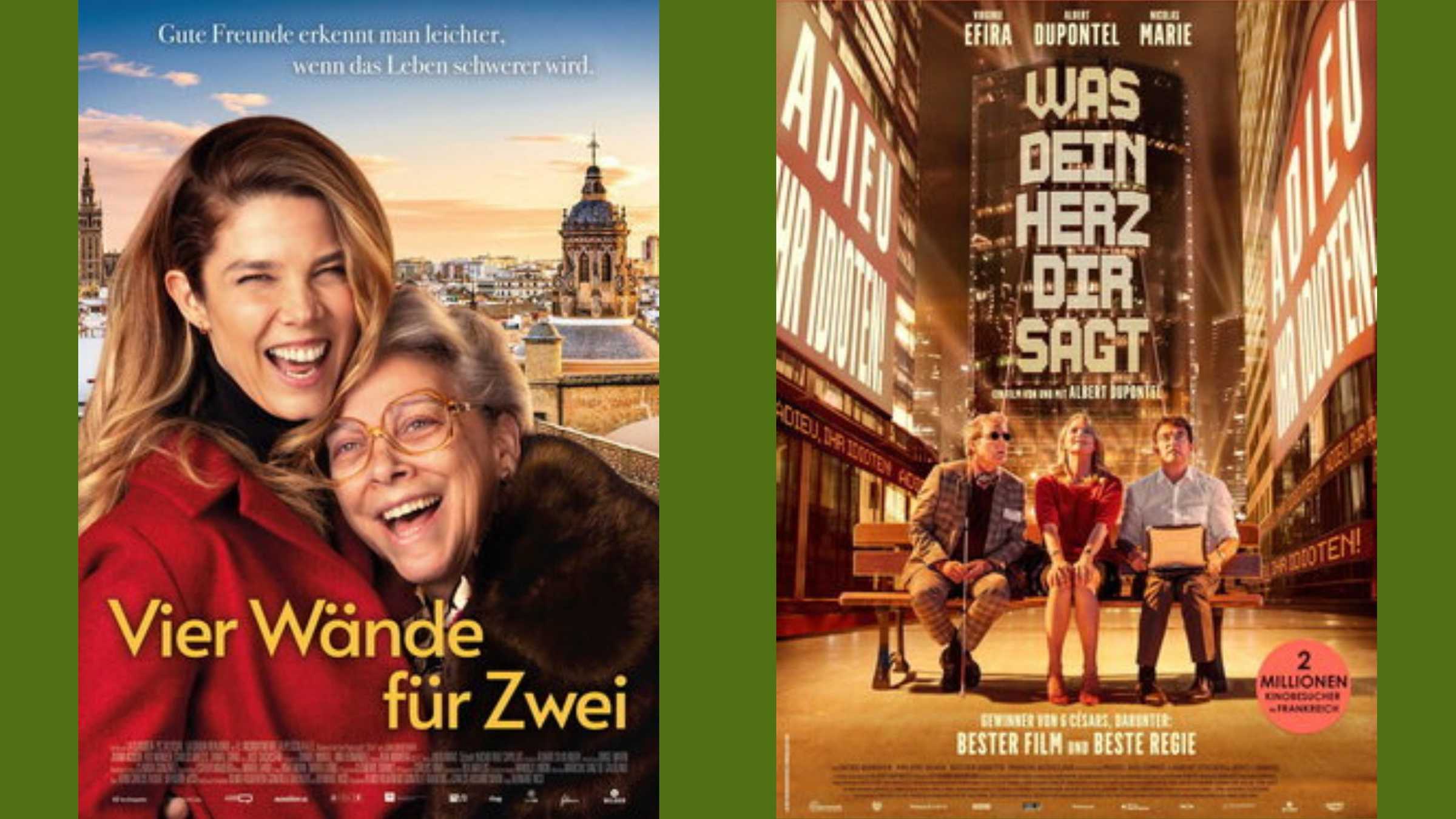 Vier Wände für Zwei ODER Was dein Herz dir sagt Adieu ihr Idioten! zwei Film Poster "Vier Wände für zwei" und "Was dein Herz dir sagt Adieu ihr Idioten!"
