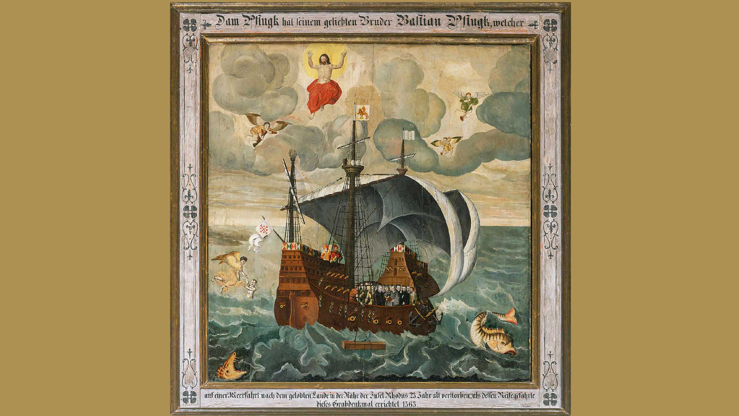 Buchtitel mit historischem Gemälde eines Segelschiffes auf offener See