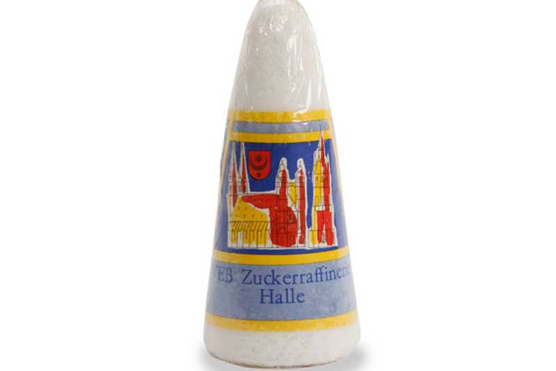 Zuckerhut Zuckerkegel in handelsüblicher Verpackung