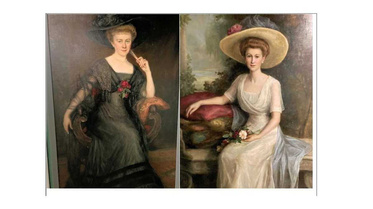 Links die etwas dunklere gekleidete Else Weihmann und rechts die etwas hellere gekleidete Charlotte Weihmann