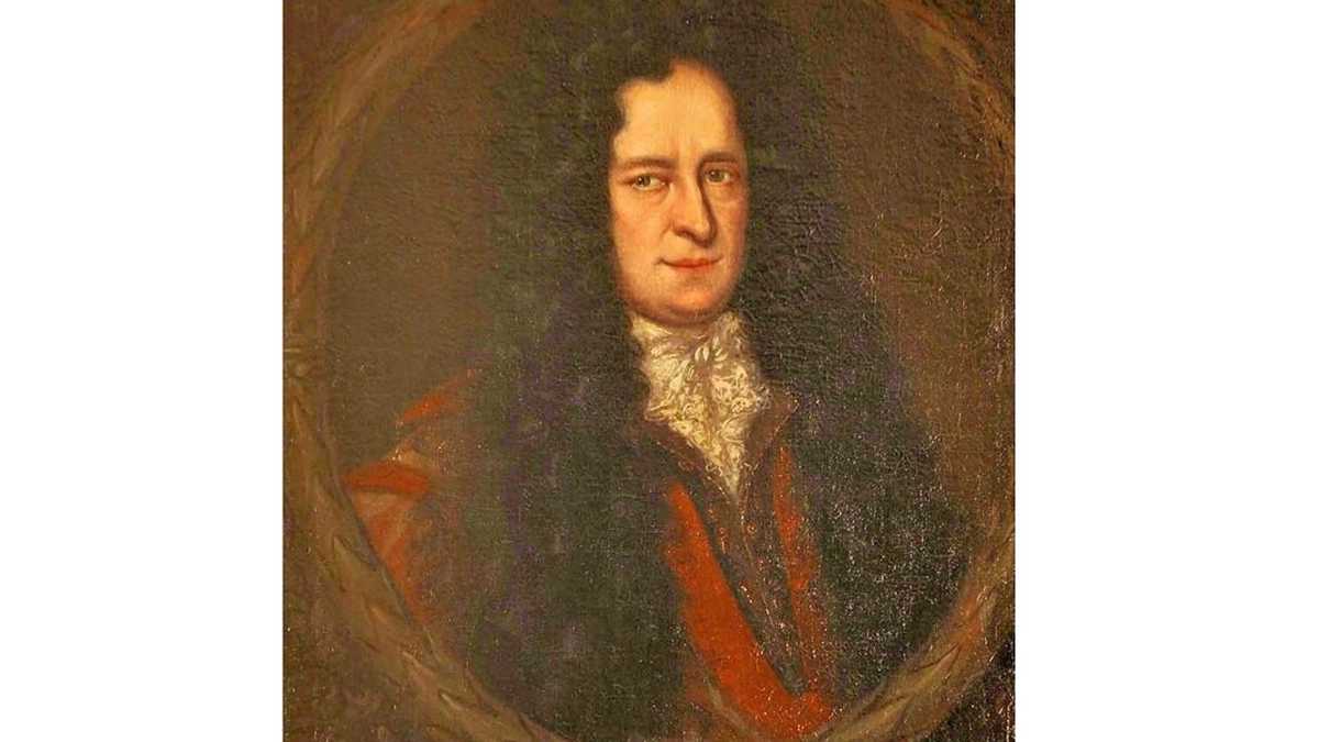 Gemalter Mann mit langen schwarzen gelockten Haaren und einen roten Jacket