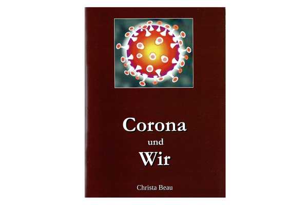 Titel Broschüre "Corona und Wir" mit Illustration Coronavirus