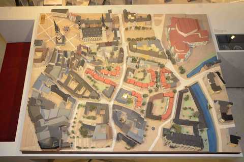 Sammlung Modelle buntes Miniaturmodell von oben
