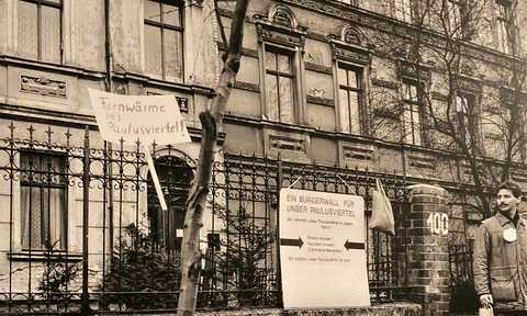 Protest von Bewohnern der Altbauten im Paulusviertel Protest der Bewohner von Altbauten im Paulusviertel